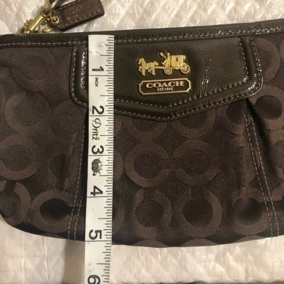 Coach Madison brown op c signature wristlet bag